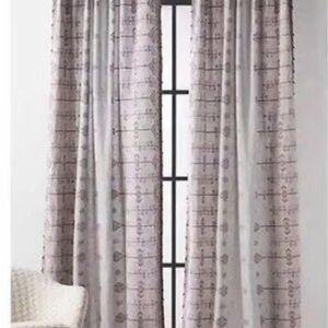 Set of 4 Anthropologie Gray Natoni Patterned Curtains